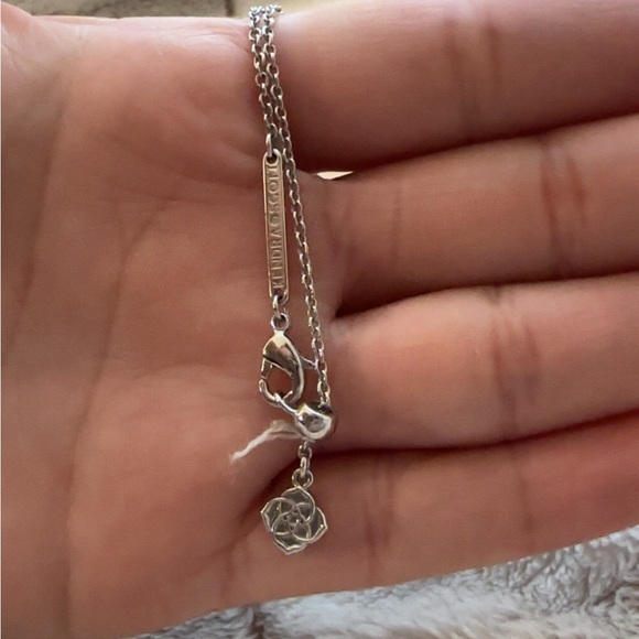 kendra scott Haven Silver Heart Crystal Choker Necklace *new* - Picture 3 of 5